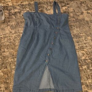 Blue Denim Button-Down Dress